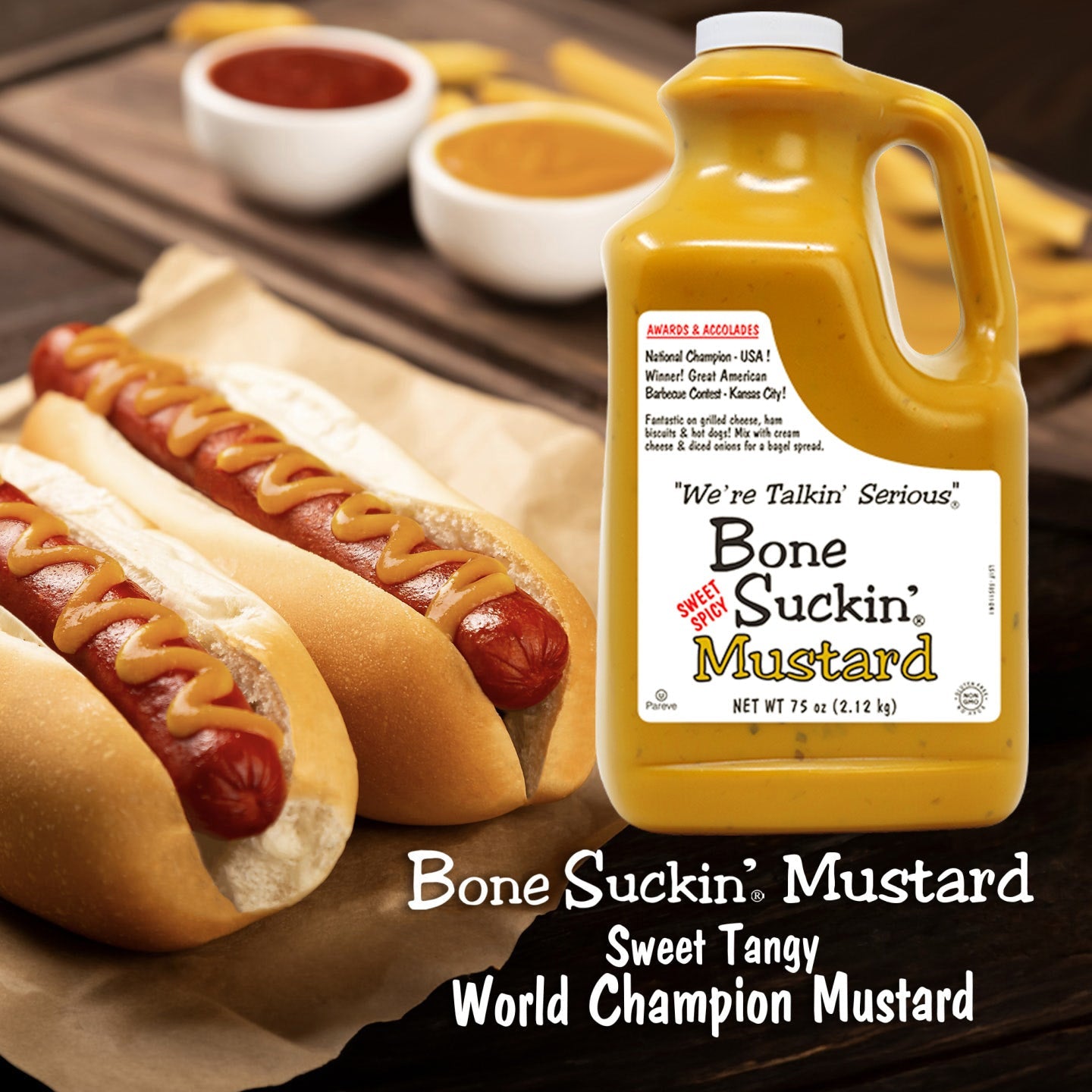 Bone Suckin' Mustard, Sweet Tangy, World Champion Mustard