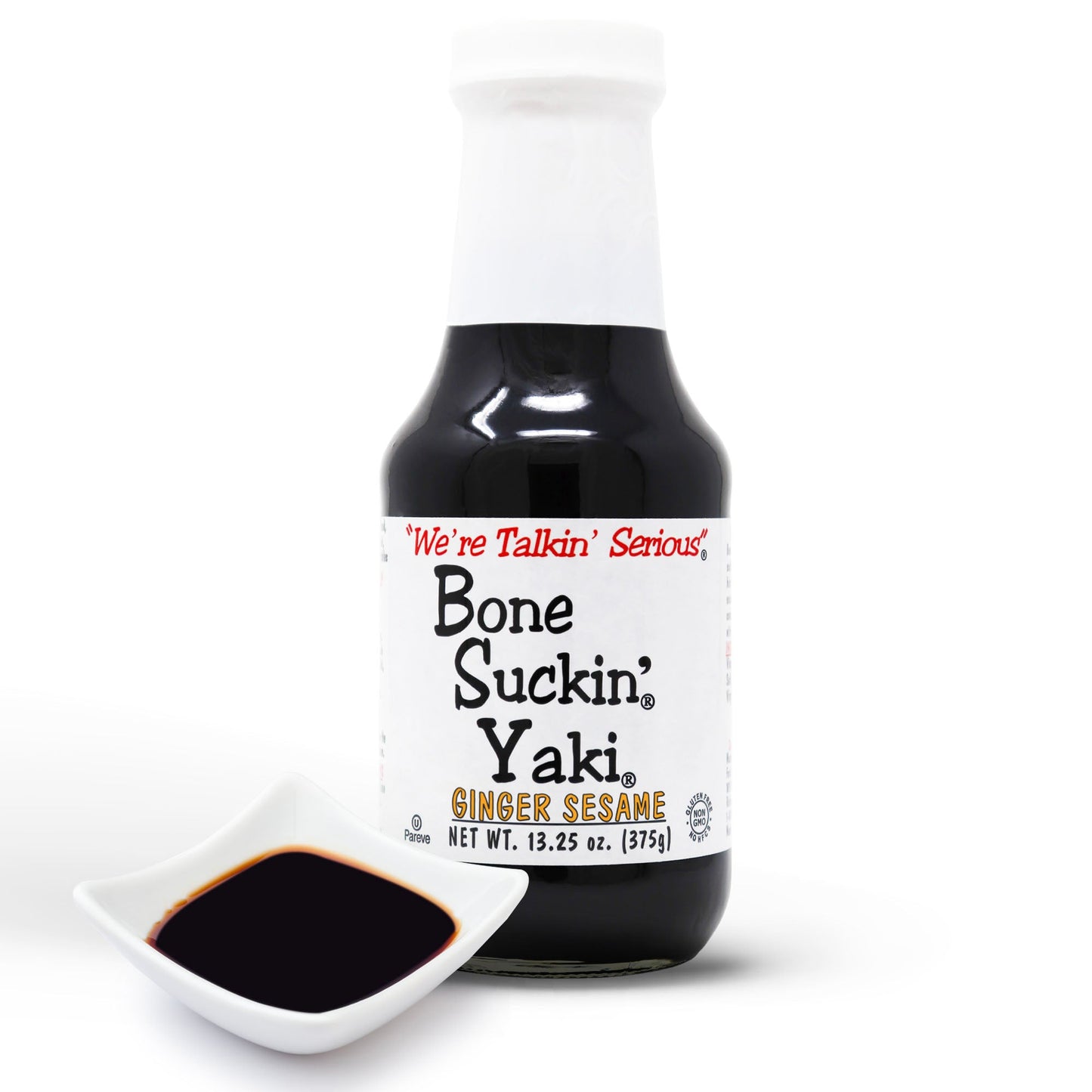 Bone Suckin'® Yaki®, Ginger Sesame, 12/13.25 oz. The perfect blend of Zesty ginger, the nutty taste of sesame & the smooth finish of tamari, adds an unforgettable flavor to any dish.