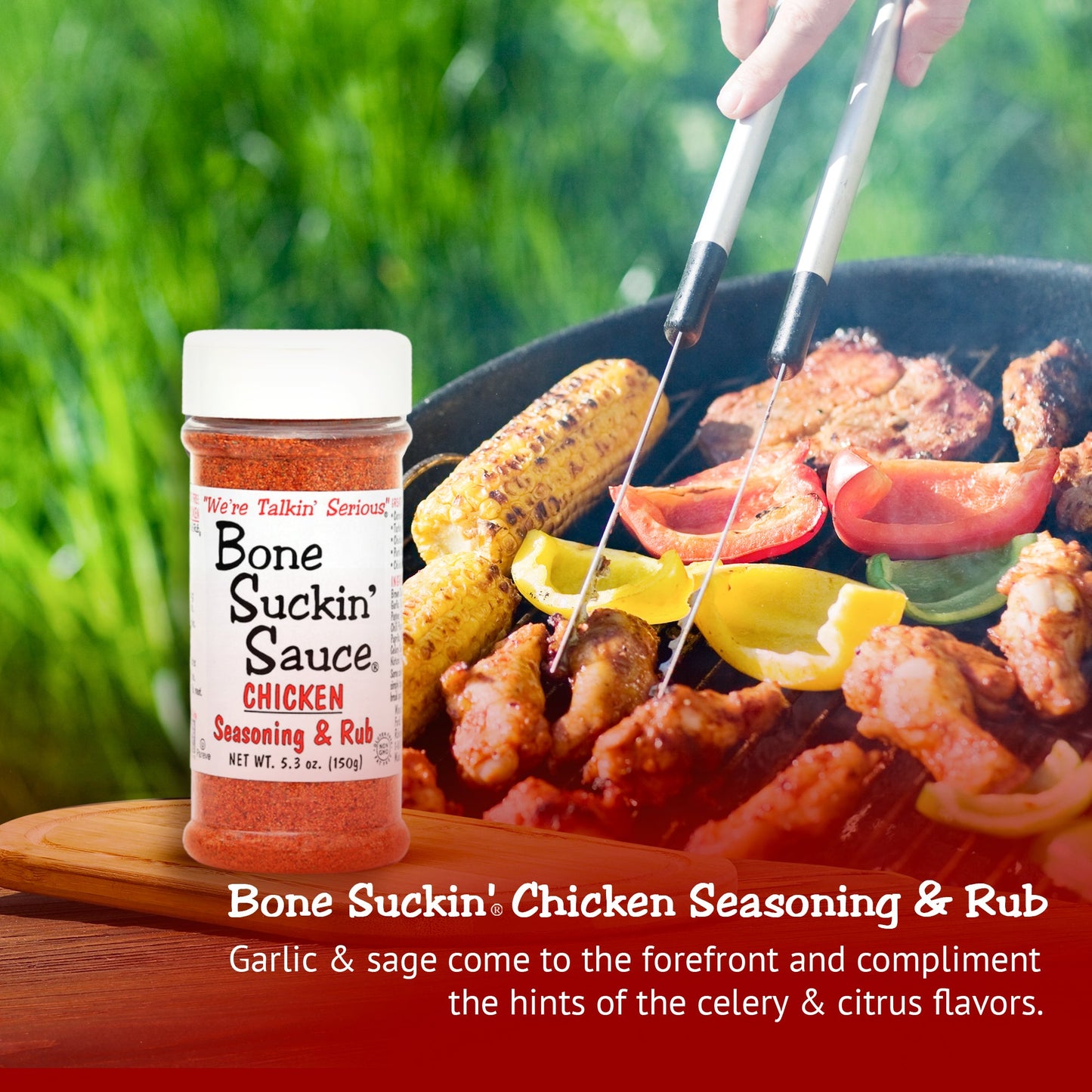 Bone Suckin' Chicken Seasoning & Rub - 12/5.3oz - with Garlic & Sage - Perfect for Chicken, Turkey, Other Poultry, Fish - Brown Sugar, Garlic, Onion, Spices - Non-GMO, Gluten-Free, Fat-Free, Kosher, Pareve, No MSG!